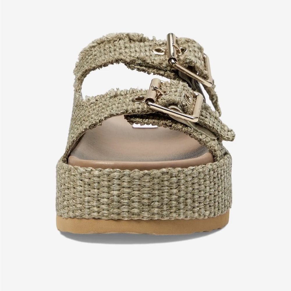 Steve Madden Karrigan Light Olive Raffia Sandals Size 9 - Picture 13 of 14